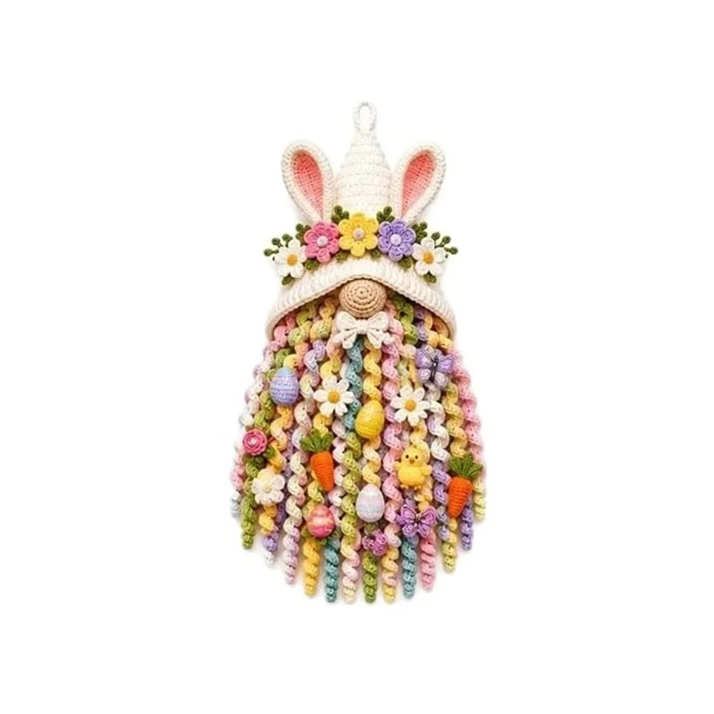 Kit de Décoration de Porte au Crochet Fait Main, Thèmes Saisonniers : Père Noël, Cœur de la Saint-Valentin, Noël, Lapin de